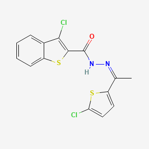 molecular formula C15H10Cl2N2OS2 B5300030 3-chloro-N'-[1-(5-chloro-2-thienyl)ethylidene]-1-benzothiophene-2-carbohydrazide 