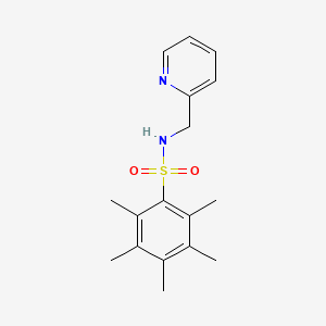 molecular formula C17H22N2O2S B5300031 2,3,4,5,6-pentamethyl-N-(2-pyridinylmethyl)benzenesulfonamide 