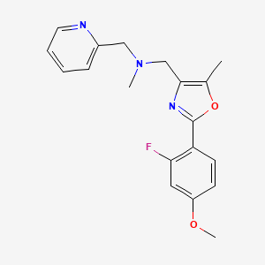 molecular formula C19H20FN3O2 B5300061 1-[2-(2-fluoro-4-methoxyphenyl)-5-methyl-1,3-oxazol-4-yl]-N-methyl-N-(pyridin-2-ylmethyl)methanamine 