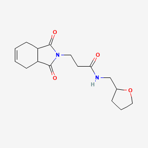 molecular formula C16H22N2O4 B5300066 3-(1,3-dioxo-1,3,3a,4,7,7a-hexahydro-2H-isoindol-2-yl)-N-(tetrahydrofuran-2-ylmethyl)propanamide 