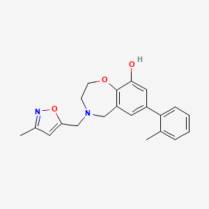 molecular formula C21H22N2O3 B5300086 4-[(3-methylisoxazol-5-yl)methyl]-7-(2-methylphenyl)-2,3,4,5-tetrahydro-1,4-benzoxazepin-9-ol 