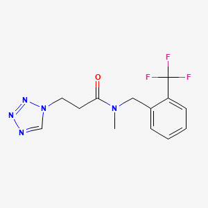 molecular formula C13H14F3N5O B5300118 N-methyl-3-(1H-tetrazol-1-yl)-N-[2-(trifluoromethyl)benzyl]propanamide 