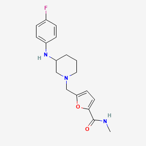 molecular formula C18H22FN3O2 B5300121 5-({3-[(4-fluorophenyl)amino]-1-piperidinyl}methyl)-N-methyl-2-furamide dihydrochloride 