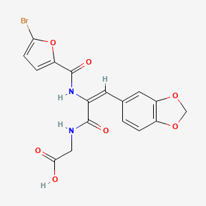 molecular formula C17H13BrN2O7 B5300126 N-{3-(1,3-benzodioxol-5-yl)-2-[(5-bromo-2-furoyl)amino]acryloyl}glycine 