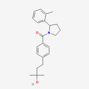 molecular formula C23H29NO2 B5300143 2-methyl-4-(4-{[2-(2-methylphenyl)-1-pyrrolidinyl]carbonyl}phenyl)-2-butanol 