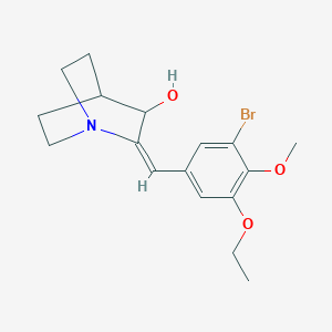 molecular formula C17H22BrNO3 B5300172 2-(3-bromo-5-ethoxy-4-methoxybenzylidene)quinuclidin-3-ol 
