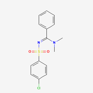 molecular formula C15H15ClN2O2S B5300174 N'-[(4-chlorophenyl)sulfonyl]-N,N-dimethylbenzenecarboximidamide 