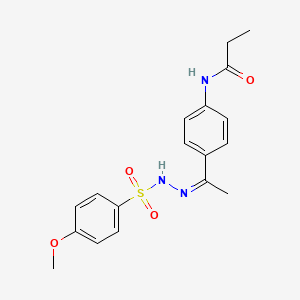 N-[4-(1-{(Z)-2-[(4-METHOXYPHENYL)SULFONYL]HYDRAZONO}ETHYL)PHENYL]PROPANAMIDE