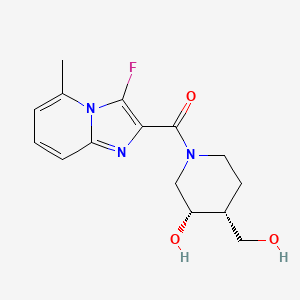molecular formula C15H18FN3O3 B5300223 (3S*,4R*)-1-[(3-fluoro-5-methylimidazo[1,2-a]pyridin-2-yl)carbonyl]-4-(hydroxymethyl)-3-piperidinol 