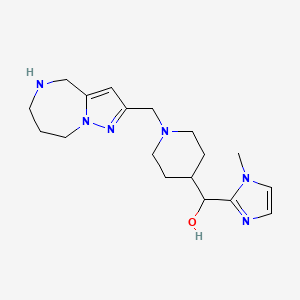 molecular formula C18H28N6O B5300230 (1-methyl-1H-imidazol-2-yl)[1-(5,6,7,8-tetrahydro-4H-pyrazolo[1,5-a][1,4]diazepin-2-ylmethyl)-4-piperidinyl]methanol 
