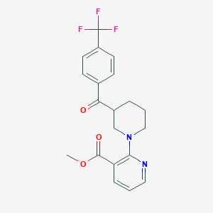 molecular formula C20H19F3N2O3 B5300247 methyl 2-{3-[4-(trifluoromethyl)benzoyl]piperidin-1-yl}nicotinate 