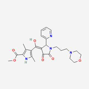 molecular formula C25H30N4O6 B5300259 methyl 4-{[4-hydroxy-1-[3-(4-morpholinyl)propyl]-5-oxo-2-(2-pyridinyl)-2,5-dihydro-1H-pyrrol-3-yl]carbonyl}-3,5-dimethyl-1H-pyrrole-2-carboxylate 
