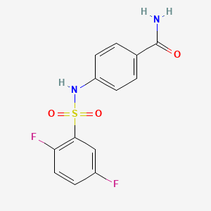 molecular formula C13H10F2N2O3S B5300280 4-{[(2,5-difluorophenyl)sulfonyl]amino}benzamide 