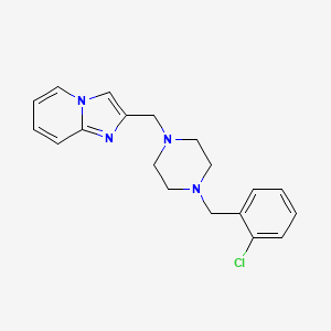 molecular formula C19H21ClN4 B5300281 2-{[4-(2-chlorobenzyl)-1-piperazinyl]methyl}imidazo[1,2-a]pyridine 