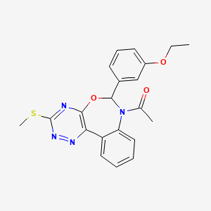 molecular formula C21H20N4O3S B5300304 7-acetyl-6-(3-ethoxyphenyl)-3-(methylthio)-6,7-dihydro[1,2,4]triazino[5,6-d][3,1]benzoxazepine 