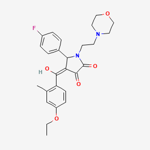 molecular formula C26H29FN2O5 B5300309 4-(4-ethoxy-2-methylbenzoyl)-5-(4-fluorophenyl)-3-hydroxy-1-[2-(4-morpholinyl)ethyl]-1,5-dihydro-2H-pyrrol-2-one 