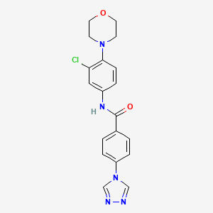 molecular formula C19H18ClN5O2 B5300317 N-[3-chloro-4-(4-morpholinyl)phenyl]-4-(4H-1,2,4-triazol-4-yl)benzamide 
