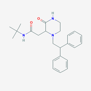 molecular formula C24H31N3O2 B5300320 N-(tert-butyl)-2-[1-(2,2-diphenylethyl)-3-oxo-2-piperazinyl]acetamide 