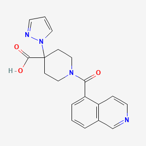 molecular formula C19H18N4O3 B5300330 1-(isoquinolin-5-ylcarbonyl)-4-(1H-pyrazol-1-yl)piperidine-4-carboxylic acid 