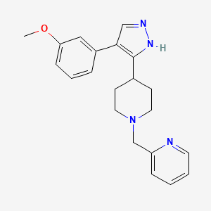 molecular formula C21H24N4O B5300336 2-({4-[4-(3-methoxyphenyl)-1H-pyrazol-5-yl]piperidin-1-yl}methyl)pyridine 