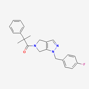 molecular formula C22H22FN3O B5300353 1-(4-fluorobenzyl)-5-(2-methyl-2-phenylpropanoyl)-1,4,5,6-tetrahydropyrrolo[3,4-c]pyrazole 
