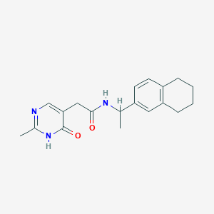 molecular formula C19H23N3O2 B5300360 2-(2-methyl-6-oxo-1,6-dihydropyrimidin-5-yl)-N-[1-(5,6,7,8-tetrahydronaphthalen-2-yl)ethyl]acetamide 