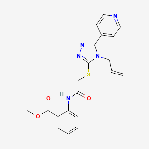 molecular formula C20H19N5O3S B5300395 methyl 2-[({[4-allyl-5-(4-pyridinyl)-4H-1,2,4-triazol-3-yl]thio}acetyl)amino]benzoate 