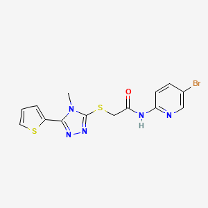 molecular formula C14H12BrN5OS2 B5300409 N-(5-bromo-2-pyridinyl)-2-{[4-methyl-5-(2-thienyl)-4H-1,2,4-triazol-3-yl]thio}acetamide 