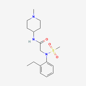 molecular formula C17H27N3O3S B5300419 N~2~-(2-ethylphenyl)-N~1~-(1-methyl-4-piperidinyl)-N~2~-(methylsulfonyl)glycinamide 