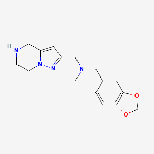 molecular formula C16H20N4O2 B5300450 (1,3-benzodioxol-5-ylmethyl)methyl(4,5,6,7-tetrahydropyrazolo[1,5-a]pyrazin-2-ylmethyl)amine dihydrochloride 