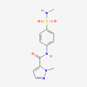 molecular formula C12H14N4O3S B5300470 1-methyl-N-{4-[(methylamino)sulfonyl]phenyl}-1H-pyrazole-5-carboxamide 