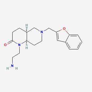 molecular formula C19H25N3O2 B5300514 rel-(4aS,8aR)-1-(2-aminoethyl)-6-(1-benzofuran-2-ylmethyl)octahydro-1,6-naphthyridin-2(1H)-one dihydrochloride 