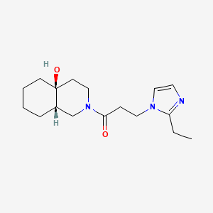 molecular formula C17H27N3O2 B5300535 (4aS*,8aS*)-2-[3-(2-ethyl-1H-imidazol-1-yl)propanoyl]octahydroisoquinolin-4a(2H)-ol 