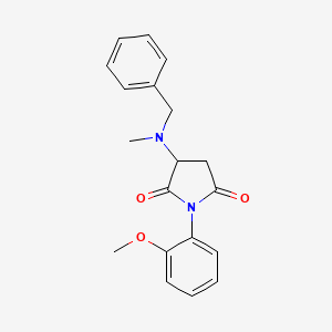 molecular formula C19H20N2O3 B5300547 3-[benzyl(methyl)amino]-1-(2-methoxyphenyl)-2,5-pyrrolidinedione 