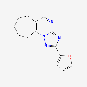 molecular formula C14H14N4O B5300558 2-(2-furyl)-7,8,9,10-tetrahydro-6H-cyclohepta[e][1,2,4]triazolo[1,5-a]pyrimidine 