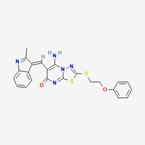 5-imino-6-[(2-methyl-1H-indol-3-yl)methylene]-2-[(2-phenoxyethyl)thio]-5,6-dihydro-7H-[1,3,4]thiadiazolo[3,2-a]pyrimidin-7-one