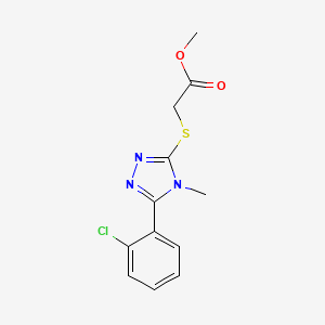 molecular formula C12H12ClN3O2S B5300631 methyl {[5-(2-chlorophenyl)-4-methyl-4H-1,2,4-triazol-3-yl]thio}acetate 