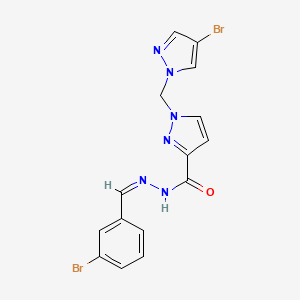 molecular formula C15H12Br2N6O B5300673 N'-(3-bromobenzylidene)-1-[(4-bromo-1H-pyrazol-1-yl)methyl]-1H-pyrazole-3-carbohydrazide 