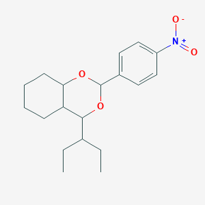 molecular formula C19H27NO4 B5300681 4-(1-ethylpropyl)-2-(4-nitrophenyl)hexahydro-4H-1,3-benzodioxine 