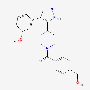 [4-({4-[4-(3-methoxyphenyl)-1H-pyrazol-5-yl]piperidin-1-yl}carbonyl)phenyl]methanol
