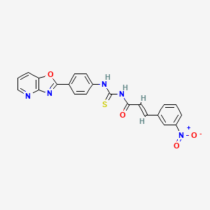 molecular formula C22H15N5O4S B5300701 3-(3-nitrophenyl)-N-{[(4-[1,3]oxazolo[4,5-b]pyridin-2-ylphenyl)amino]carbonothioyl}acrylamide 