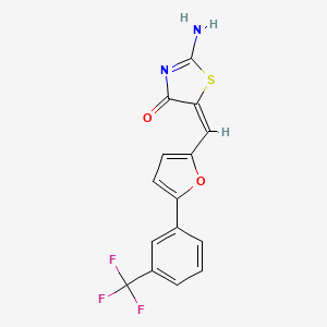 molecular formula C15H9F3N2O2S B5300763 2-imino-5-({5-[3-(trifluoromethyl)phenyl]-2-furyl}methylene)-1,3-thiazolidin-4-one 