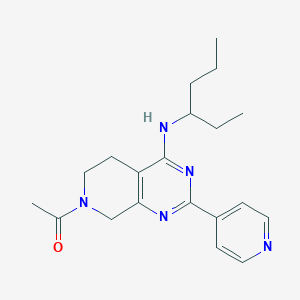 molecular formula C20H27N5O B5300796 7-acetyl-N-(1-ethylbutyl)-2-pyridin-4-yl-5,6,7,8-tetrahydropyrido[3,4-d]pyrimidin-4-amine 