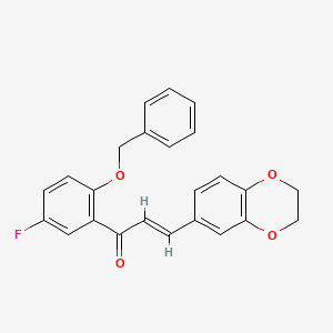 1-[2-(benzyloxy)-5-fluorophenyl]-3-(2,3-dihydro-1,4-benzodioxin-6-yl)-2-propen-1-one