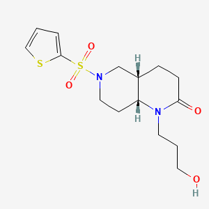 molecular formula C15H22N2O4S2 B5300820 (4aS*,8aR*)-1-(3-hydroxypropyl)-6-(2-thienylsulfonyl)octahydro-1,6-naphthyridin-2(1H)-one 
