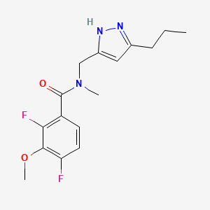 molecular formula C16H19F2N3O2 B5300822 2,4-difluoro-3-methoxy-N-methyl-N-[(5-propyl-1H-pyrazol-3-yl)methyl]benzamide 
