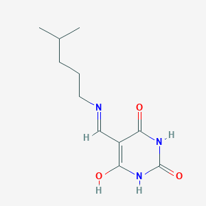 molecular formula C11H17N3O3 B5300823 5-{[(4-methylpentyl)amino]methylene}-2,4,6(1H,3H,5H)-pyrimidinetrione 