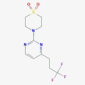 molecular formula C11H14F3N3O2S B5300830 4-[4-(3,3,3-trifluoropropyl)pyrimidin-2-yl]thiomorpholine 1,1-dioxide 
