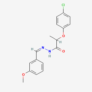molecular formula C17H17ClN2O3 B5300837 2-(4-chlorophenoxy)-N'-(3-methoxybenzylidene)propanohydrazide 