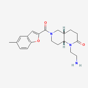 molecular formula C20H25N3O3 B5300845 rel-(4aS,8aR)-1-(2-aminoethyl)-6-[(5-methyl-1-benzofuran-2-yl)carbonyl]octahydro-1,6-naphthyridin-2(1H)-one hydrochloride 
